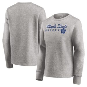 Women's Fanatics Branded Heathered Gray Toronto Maple Leafs Fan Favorite Script Pullover Sweatshirt