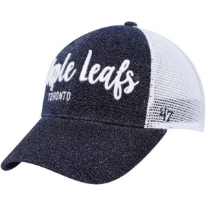 Women's '47 Navy/White Toronto Maple Leafs Encore MVP Trucker Snapback Hat