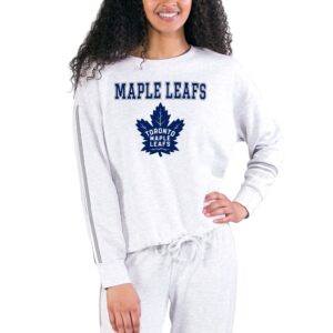 Women's Concepts Sport Cream/Gray Toronto Maple Leafs Pendant French Terry Long Sleeve Top