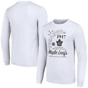 Men's Starter White Toronto Maple Leafs Arch City Theme Graphic Long Sleeve T-Shirt