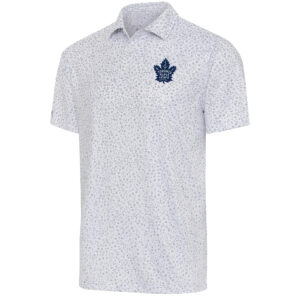 Men's Antigua White/Gray Toronto Maple Leafs Motion Polo