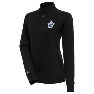Women's Antigua Black Toronto Maple Leafs Victory Full-Zip Jacket
