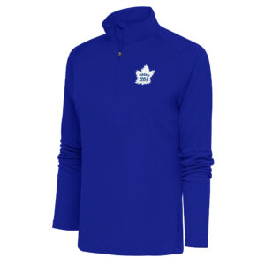 Women's Antigua Royal Toronto Maple Leafs Special Edition 2.0 Tribute Quarter-Zip Pullover Top